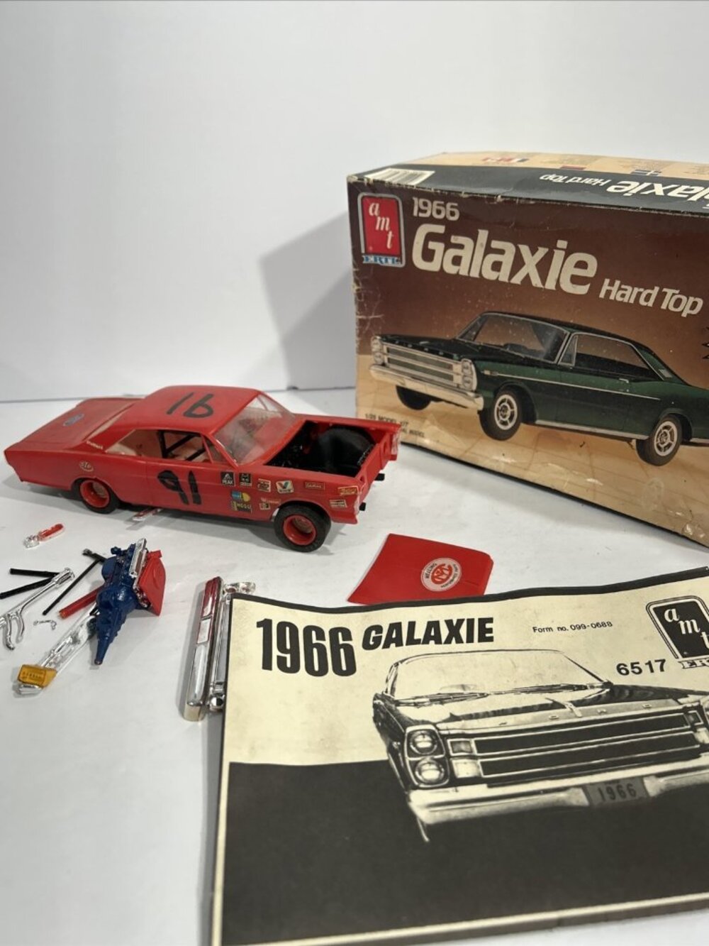 Built Custom Gasser AMT Ertl 1966 Galaxie Hard Top Model Kit (1986)